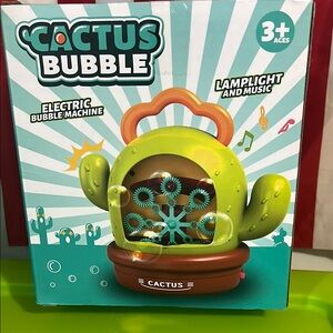 Cactus Bubble Machine with Lamplight and Music